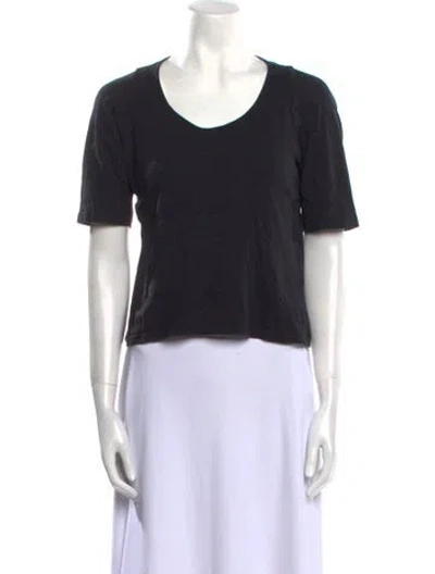 Pre-owned Ann Demeulemeester Scoop Neck Short Sleeve T-shirt In Black