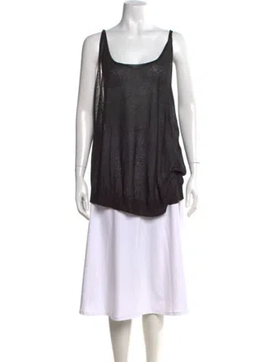 Pre-owned Ann Demeulemeester Scoop Neck Sleeveless Top In Black
