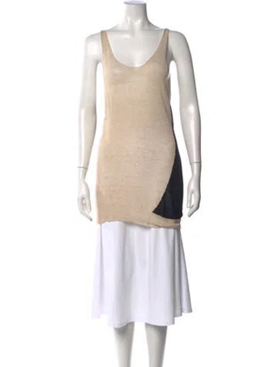 Pre-owned Ann Demeulemeester Scoop Neck Sleeveless Top In Neutrals
