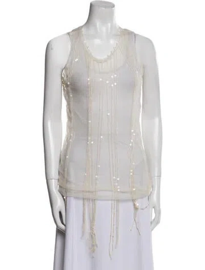 Pre-owned Ann Demeulemeester Scoop Neck Sleeveless Top In White