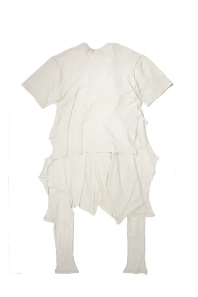 Ann Demeulemeester Seef High Comfort Deconstructed T-shirt With "hope" Print Ivory In Multi