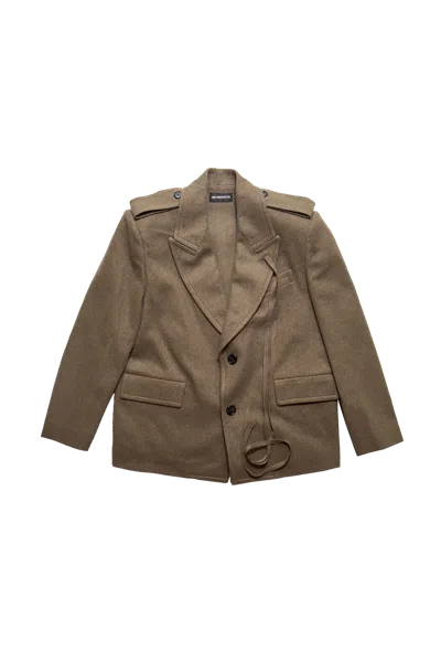 Ann Demeulemeester Selma High Comfort Peak Lapel Tailored Jacket In Brown