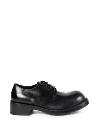 Ann Demeulemeester Semi-gloss Leather Derby Shoes In Black