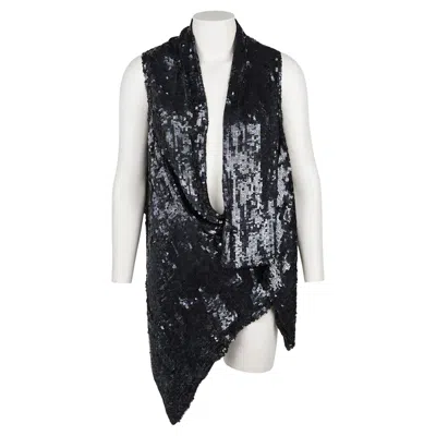 Pre-owned Ann Demeulemeester Sequin Runway Top – Fall/winter 2000 Size 42 In Black