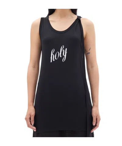 Ann Demeulemeester Seva ''holy'' Print Tank Top In Black