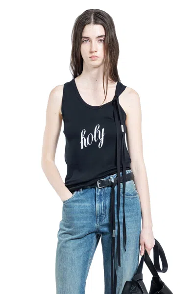 Ann Demeulemeester Seva ''holy'' Print Tank Top In Black