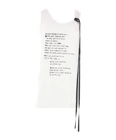 Ann Demeulemeester Seva ''script'' Tank Top In White
