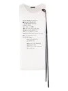 Ann Demeulemeester Seva ''script'' Tank Top In White