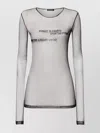 Ann Demeulemeester Sheer Fabric Text Print Long Sleeve Top