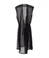 Ann Demeulemeester Sheer Panel Shift Dress In Black