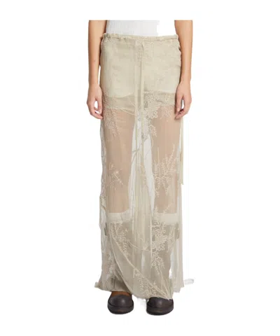 Ann Demeulemeester Sheila Long Bias Skirt In Brown