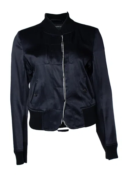 Ann Demeulemeester , Shiny Bomber Jacket In Blue