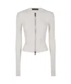 Ann Demeulemeester Terna Cropped Zipped Cardigan Cotton In White