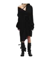 Ann Demeulemeester Halina Drop Shoulder Shirt Dress In Black