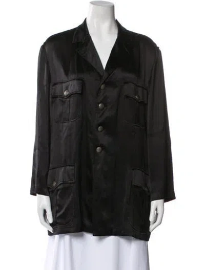Pre-owned Ann Demeulemeester Silk Blazer In Black
