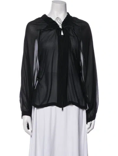 Pre-owned Ann Demeulemeester Silk Jacket In Black