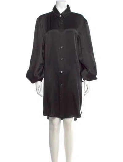 Pre-owned Ann Demeulemeester Silk Knee-length Dress In Gray