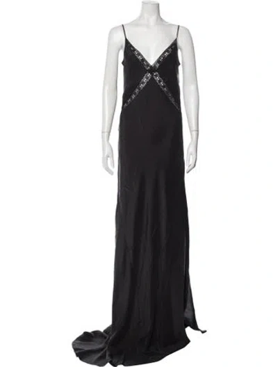 Pre-owned Ann Demeulemeester Silk Long Dress In Black