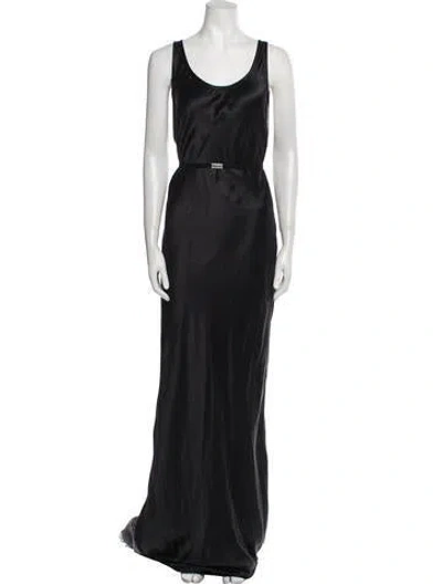 Pre-owned Ann Demeulemeester Silk Long Dress In Blue