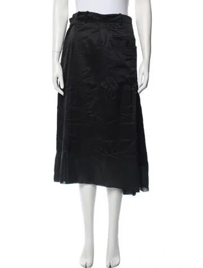 Pre-owned Ann Demeulemeester Silk Long Skirt In Black