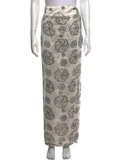 Pre-owned Ann Demeulemeester Silk Long Skirt In Gray