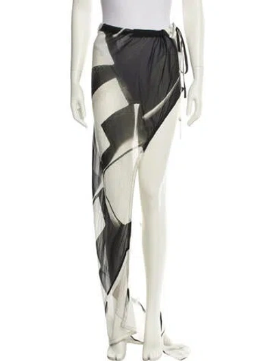 Pre-owned Ann Demeulemeester Silk Long Skirt In Neutral