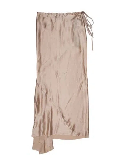 Pre-owned Ann Demeulemeester Silk Long Skirt In Neutral