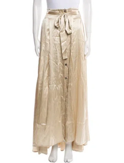 Pre-owned Ann Demeulemeester Silk Long Skirt W/ Tags In Neutral
