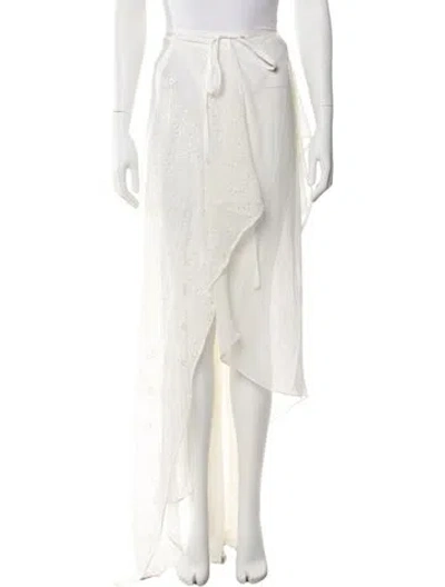 Pre-owned Ann Demeulemeester Silk Long Skirt In White