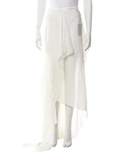 Pre-owned Ann Demeulemeester Silk Long Skirt In White