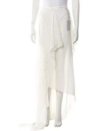 Pre-owned Ann Demeulemeester Silk Long Skirt In White