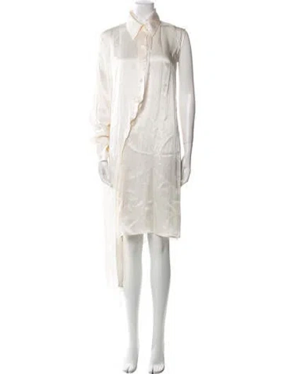 Pre-owned Ann Demeulemeester Silk Midi Length Dress In Neutral