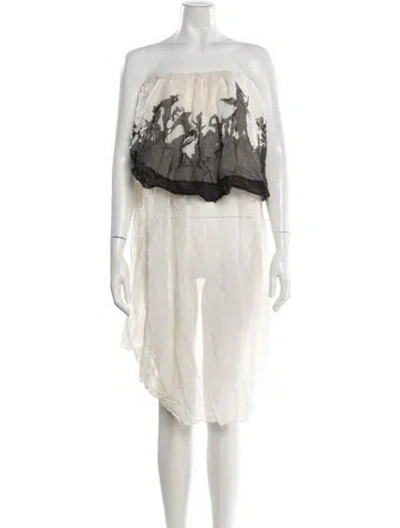 Pre-owned Ann Demeulemeester Silk Midi Length Dress In Neutral