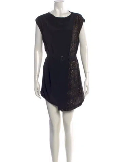 Pre-owned Ann Demeulemeester Silk Mini Dress In Black