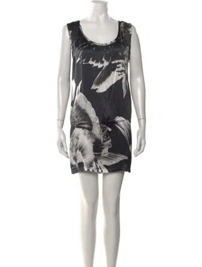 Pre-owned Ann Demeulemeester Silk Mini Dress In Black