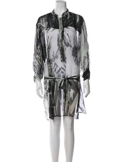 Pre-owned Ann Demeulemeester Silk Mini Dress In Multi
