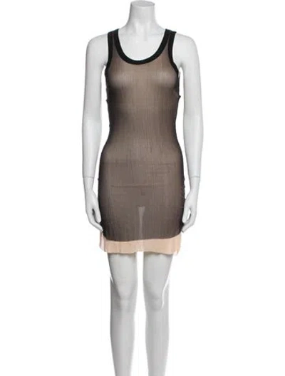 Pre-owned Ann Demeulemeester Silk Mini Dress In Neutral