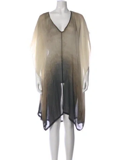 Pre-owned Ann Demeulemeester Silk Mini Dress In Neutral