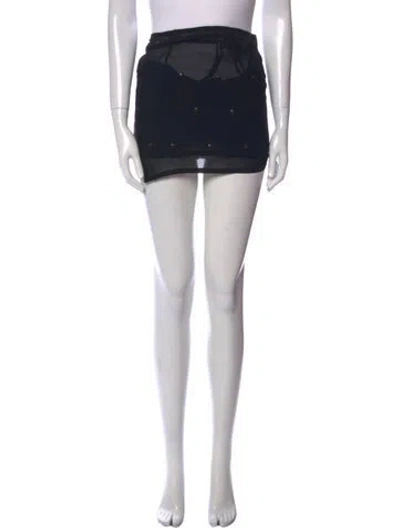 Pre-owned Ann Demeulemeester Silk Mini Skirt In Black