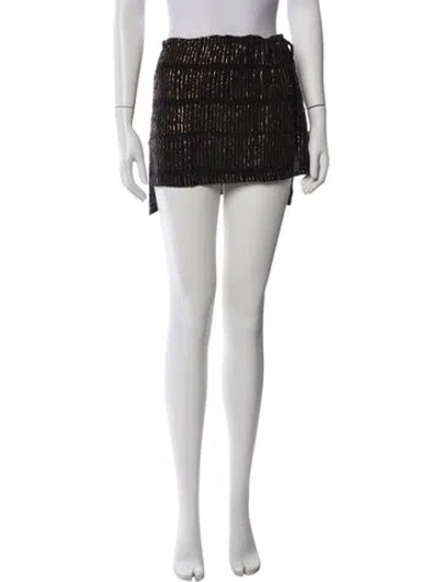 Pre-owned Ann Demeulemeester Silk Mini Skirt In Black