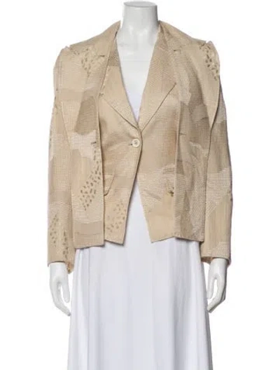 Pre-owned Ann Demeulemeester Silk Patterned Blazer In Neutral