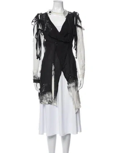 Pre-owned Ann Demeulemeester Silk Patterned Jacket In Black