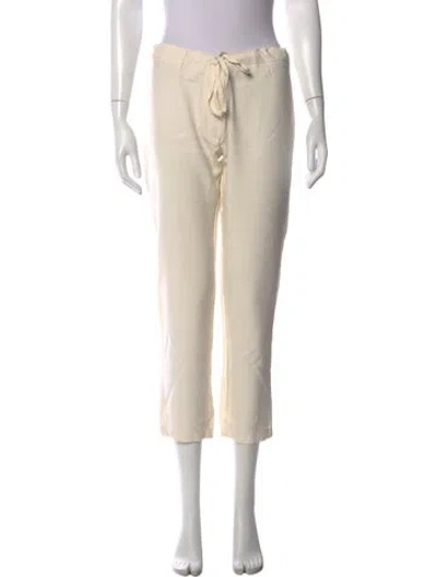 Pre-owned Ann Demeulemeester Silk Straight Leg Pants In Neutral