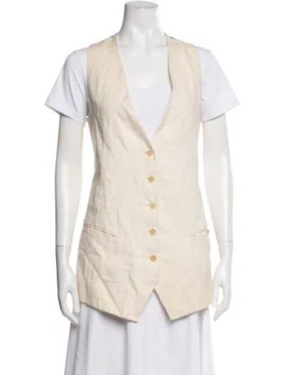 Pre-owned Ann Demeulemeester Silk Vest In Neutrals