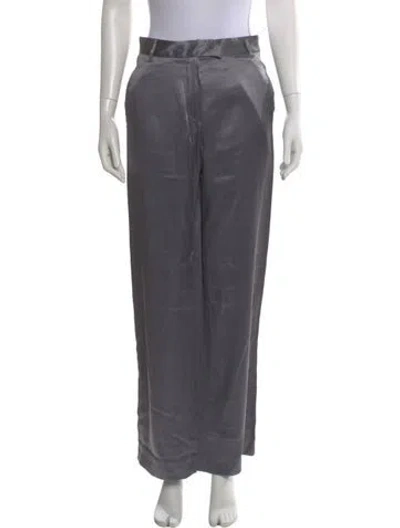 Pre-owned Ann Demeulemeester Silk Wide Leg Pants In Gray