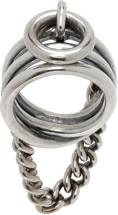 Ann Demeulemeester Silver Eida Plate Ring In 070 Antique Silver