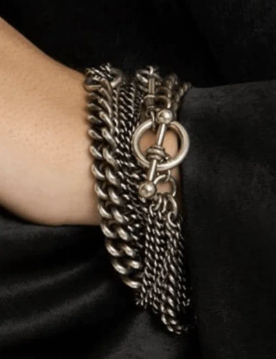Pre-owned Ann Demeulemeester Silver Multi Chain Bracelet