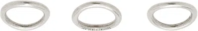Ann Demeulemeester Silver Oliva Ring Set In 070 Silver