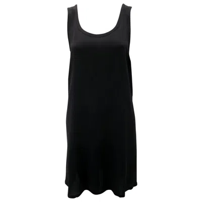 Pre-owned Ann Demeulemeester Simple Black Sleeveless A-line Silk Dress
