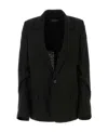 Ann Demeulemeester Black Sigle Breasted Blazer In Black